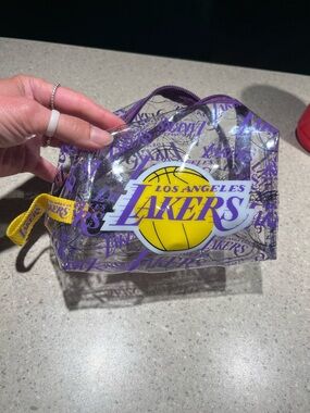 Los Angeles Lakers Clear Cosmetic Pouch - Purple & Yellow